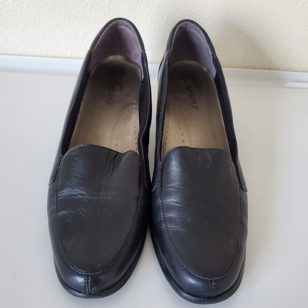 Trotters Women's‎ pump low heel shoes black leather 9M T7520-001 comfortable